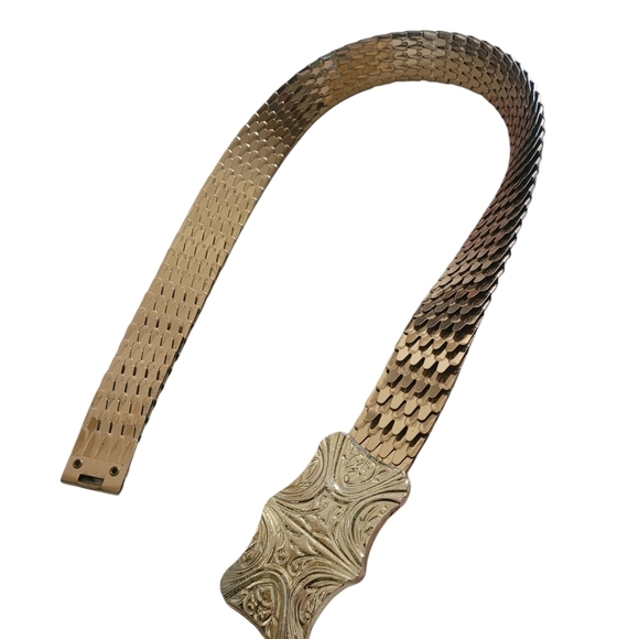Vintage Gold Toned Fish Scale Style Belt - Picture 1 of 6
